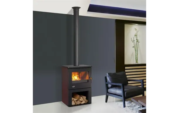 GODIN Poêle à bois panoram 363113CARMIN